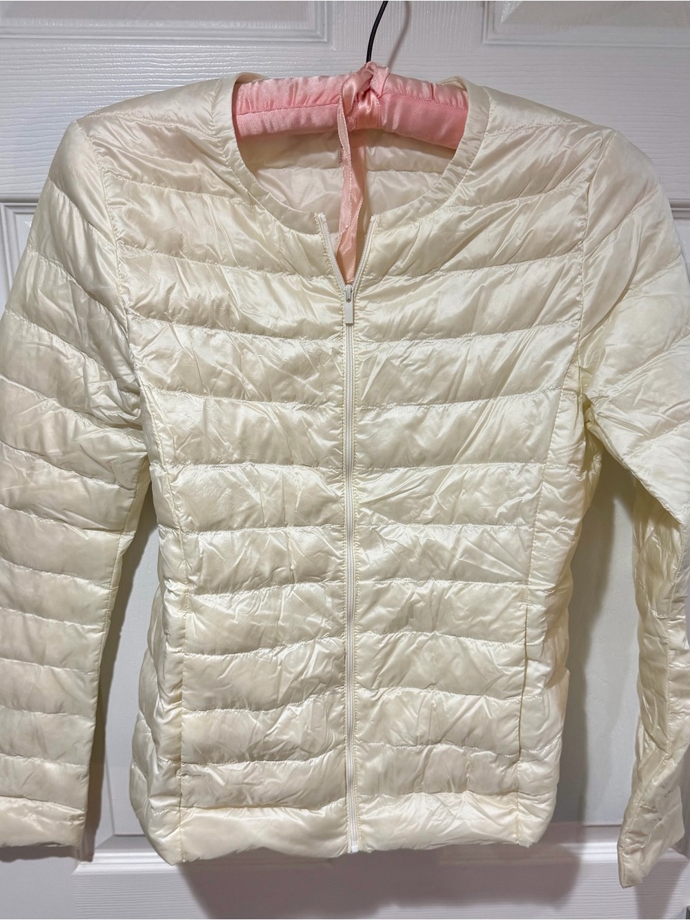 Uniqlo Cream Lightweight Packable Puffer Jacket